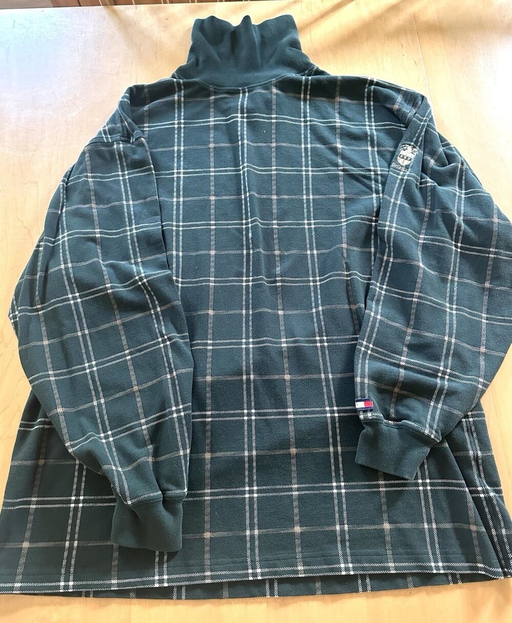 Vtg Tommy Hilfiger XL Golf Long Sleeve Plaid Tartan Turtleneck Bellerive Golf